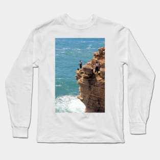 Living dangerously - Cliff fishing at Cabo de São Vicente, Portugal Long Sleeve T-Shirt